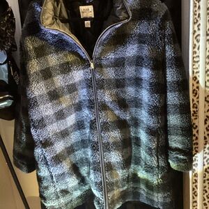 Lands' End X Blake Shelton HUGGABLE Checkered Teddy Jacket - SO WARM 😊 3X!
